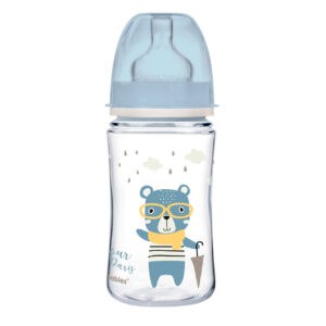 Canpol babies Plata kakla barošanas pudelīte Anti-colic 240ml, 3 m+, Easy Start BONJOUR PARIS 35/232_blu