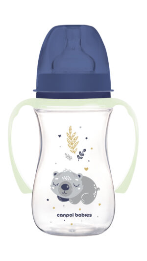 CANPOL BABIES Pretkoliku pudelīte EasyStart, 240ml, Sleepy Koala, 35/237_blu
