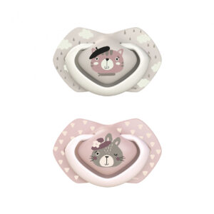 CANPOL BABIES silikona māneklītis, simetrisks BONJOUR PARIS, 0-6m, 2 gab, 22/647_pin