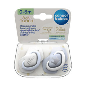 CANPOL BABIES silikona māneklītis, simetrisks ROYAL BABY, 0-6m, 2 gab, 22/650_blu