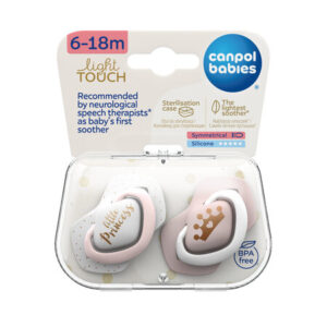 CANPOL BABIES silikona māneklītis, simetrisks ROYAL BABY, 6-18m, 2 gab, 22/651_pin