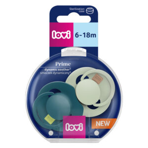 LOVI silikona dinamiskais knupītis Prime, Pistachio/Green,  6-18m,  2 gab.,  34/414