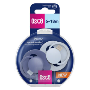 LOVI silikona dinamiskais knupītis Prime, Baby Blue/ Blue,  6-18m,  2 gab.,  34/418