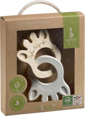 VULLI So’pure Sophie la girafe gumijas un koka silueta gredzeni,  0m.+, 220200