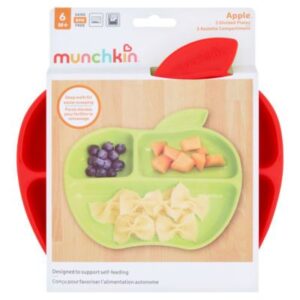 MUNCHKIN Lil’ Apple sadalīti mazuļu šķīvji, iepakojumā 3,  6m+, 91513P