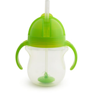 MUNCHKIN pudelīte ar salmiņu, 207ml, 6m+, green, 90124
