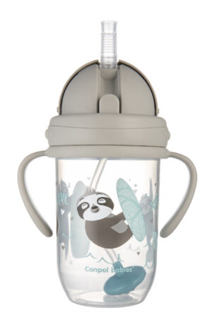CANPOL BABIES mācību krūze EXOTIC ANIMALS, 6m+, 270ml, grey, 56/606_grey