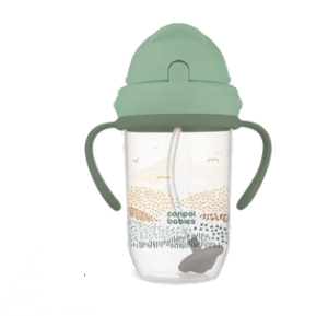 CANPOL BABIES neizlejamā pudele ar salmiņu MOUNTAINS, 270 ml, 56/620_gre