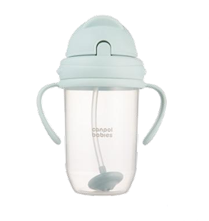 CANPOL BABIES neizlejamā pudele ar  salmiņu, 270 ml, green, 56/623_gre