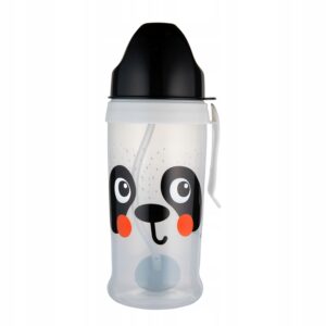 CANPOL BABIES neizlejamā sporta pudele ar salmiņu BabiesBoo panda, 270 ml, 56/510_whi