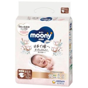 MOONY autiņbiksītes LOW IRRITATION, NB, 62 gab., 0-5 kg., 14342
