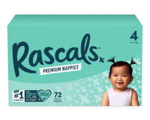 RASCAL autiņbiksītes 4 izmērs, 10-15 kg, 72 gab., 93145