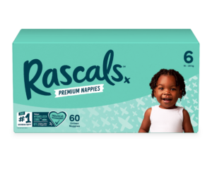 RASCAL autiņbiksītes, 6 izmērs, 15-20 kg, 60 gab., 93147