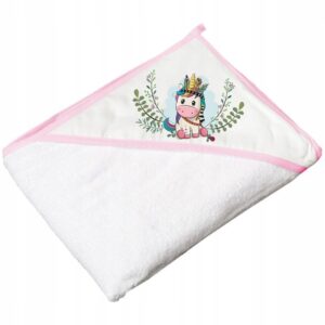 TEGA dvielis ar kapuci UNICORN, 100×100 cm., White, DZ-008