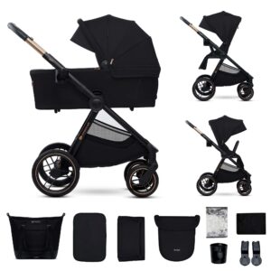 KINDERKRAFT universālie ratiņi 2IN1 NEA 2.0, midnight black, KSNEA002BLK2000