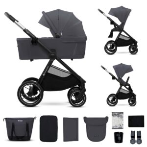 KINDERKRAFT universālie ratiņi 2IN1 NEA 2.0, deep grey, KSNEA002DGR2000