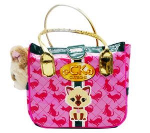 CUTEKINS plīša rotaļlieta, rozā kaķēns ar somiņu, 35059