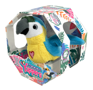 HAPPY YAPPERS interaktīvs plīša putns Zilā Ara, 9593