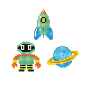 DIAMOND DOTS radošs dimanta gleznas komplekts “”SPACE’, 3 uzlīmes, DTZ12.022