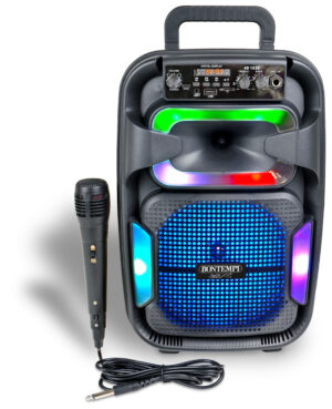 BONTEMPI TECH bezvadu skaļrunis ar mikrofonu un RGB gaismām, 491030