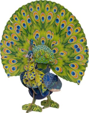 MAKEBUG 3D papīra puzle Zaļais pāvs, MB-D-0016