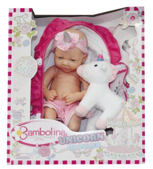 BAMBOLINA lelle – mazulis ar plīša vienradzi Unicorn Dreams, 36cm, BD1263